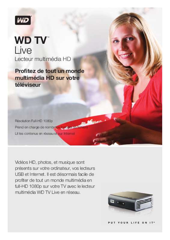 Guide utilisation WESTERN DIGITAL WD TV LIVE  de la marque WESTERN DIGITAL