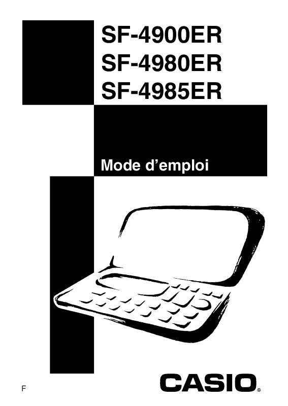 Guide utilisation CASIO SF-4980ER  de la marque CASIO