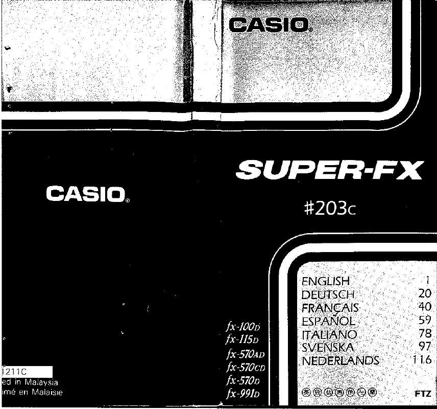 Guide utilisation  CASIO SUPER FX 203C  de la marque CASIO