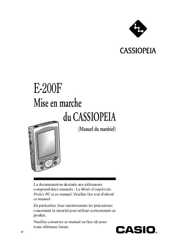 Guide utilisation CASIO CASSIOPEIA E-200F  de la marque CASIO