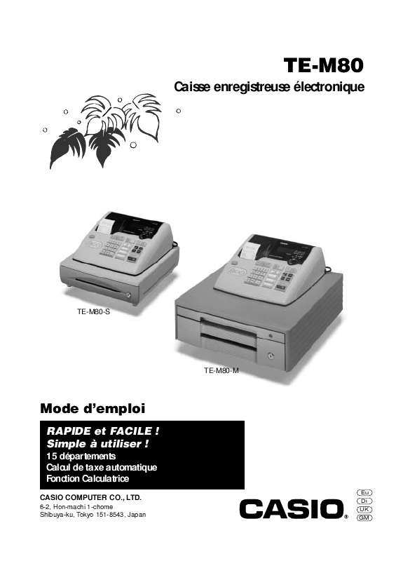 Guide utilisation CASIO TE-M80  de la marque CASIO