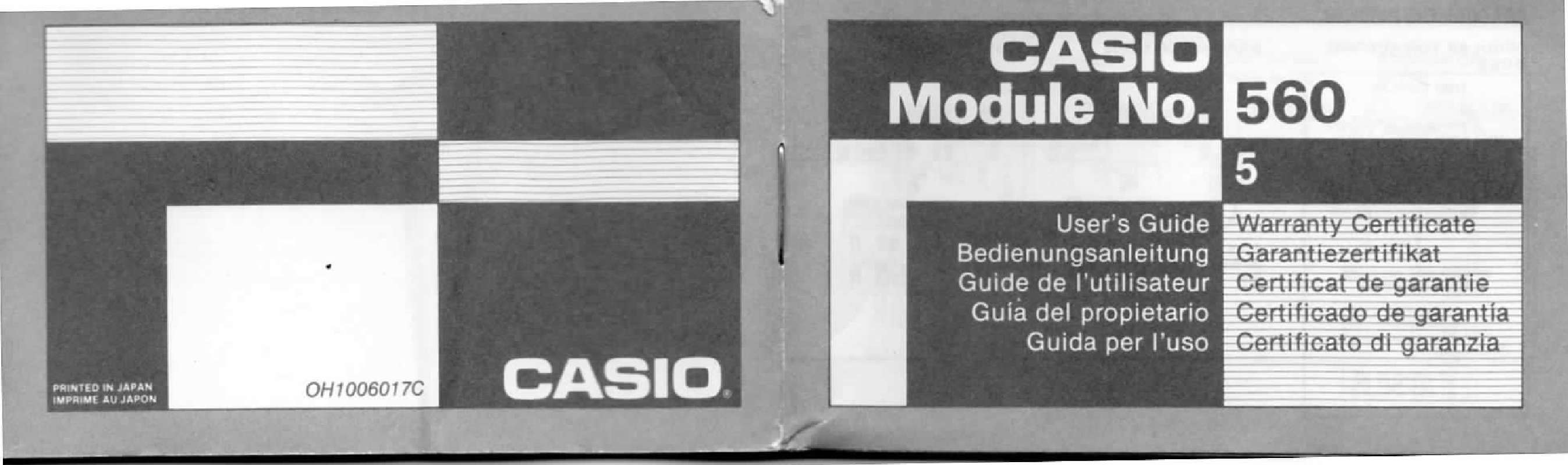 Guide utilisation  CASIO 560  de la marque CASIO