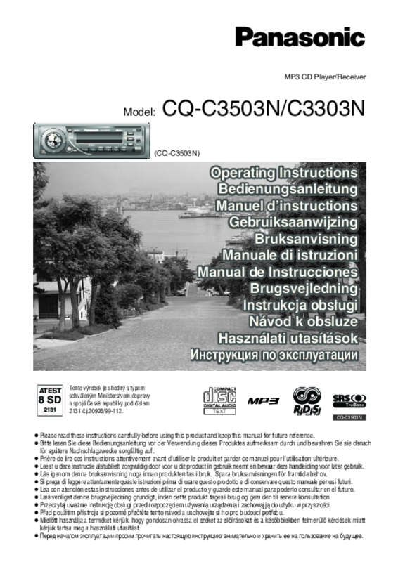 Guide utilisation PANASONIC CQ-C3303N  de la marque PANASONIC