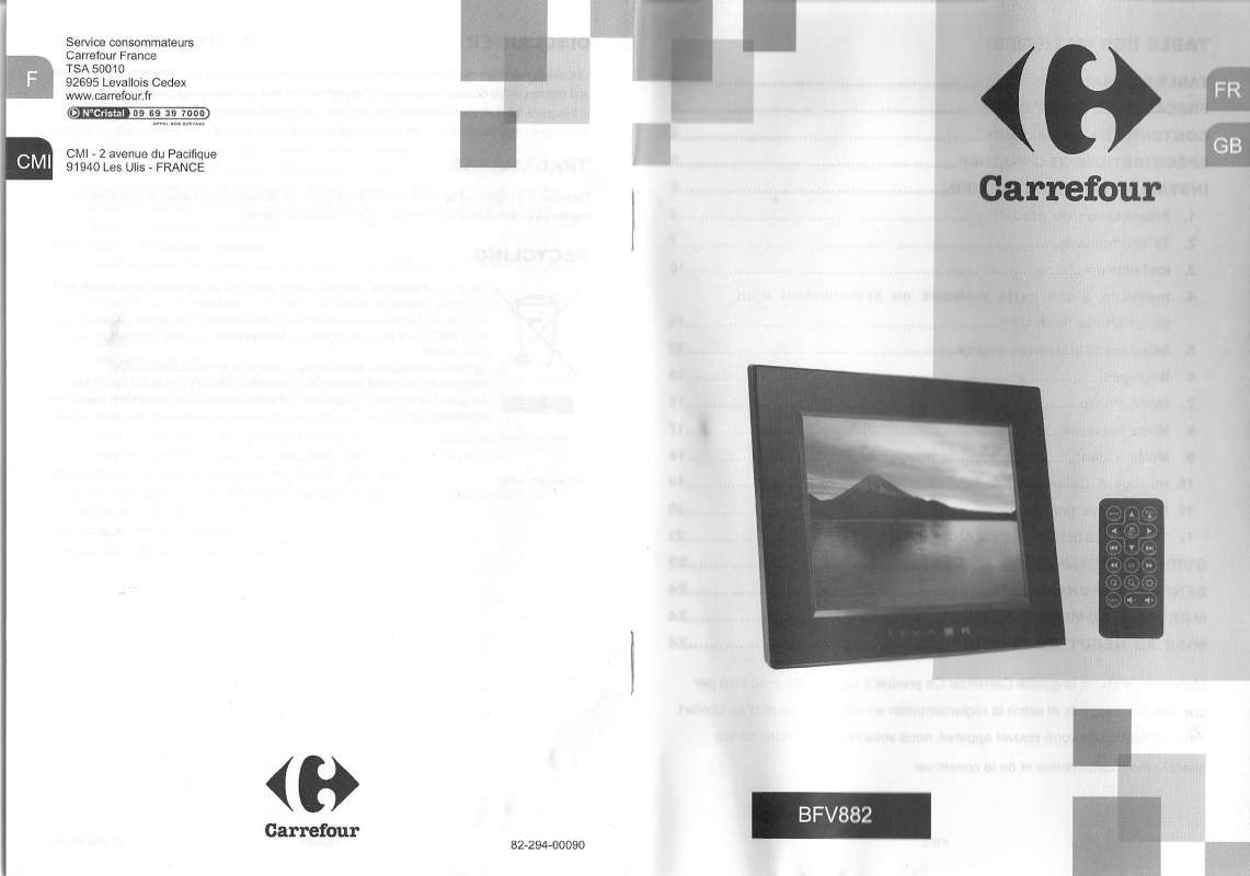 Guide utilisation CARREFOUR BFV882  de la marque CARREFOUR
