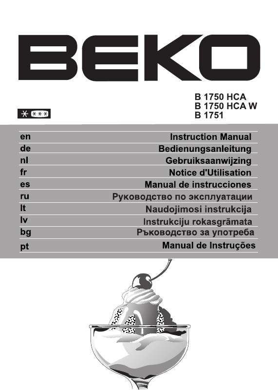 Guide utilisation  BEKO B 1750 HCA  de la marque BEKO