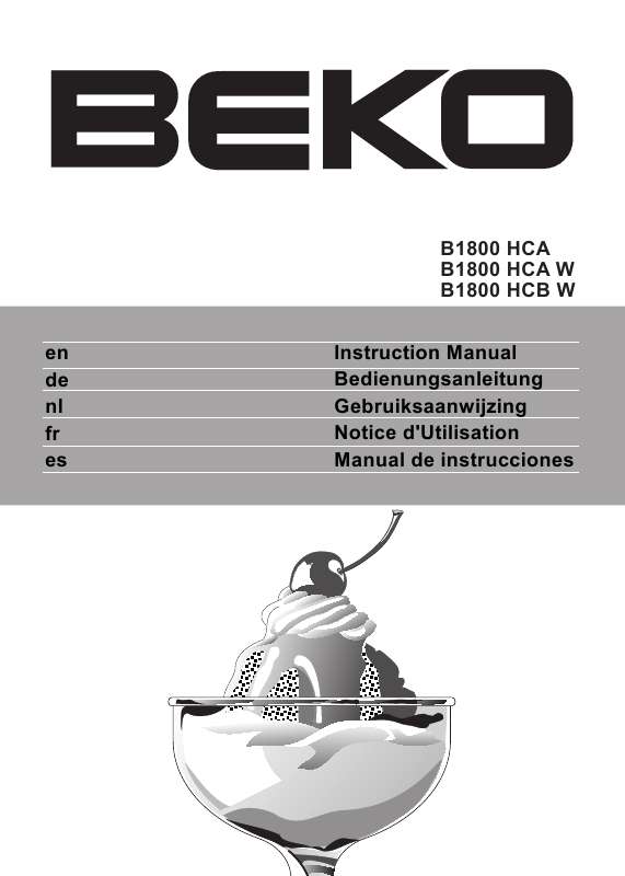 Guide utilisation  BEKO B 1800 HCA  de la marque BEKO