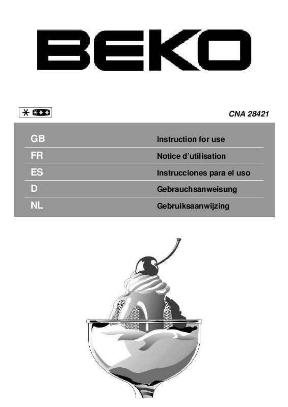 Guide utilisation  BEKO CNA 28421  de la marque BEKO