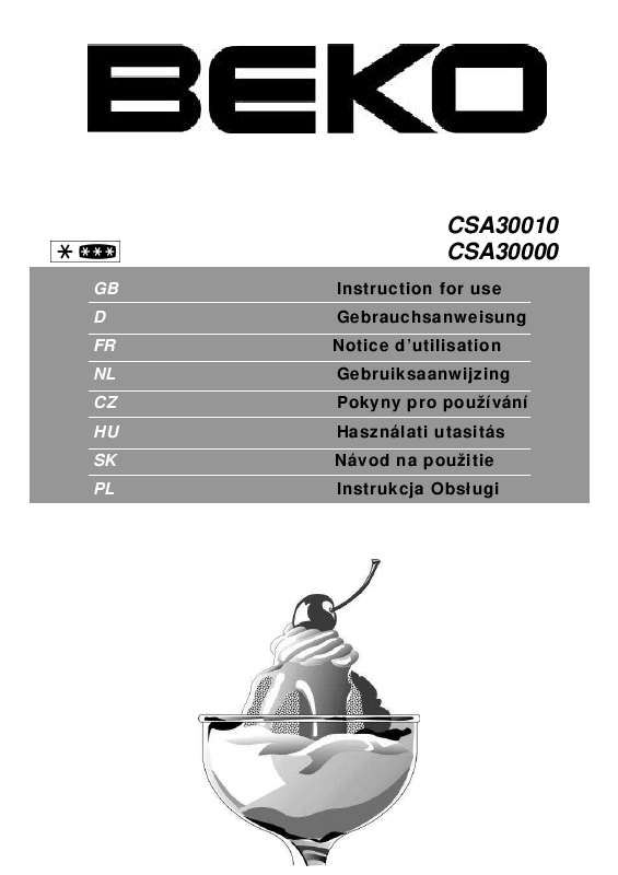 Guide utilisation  BEKO CSA30000  de la marque BEKO