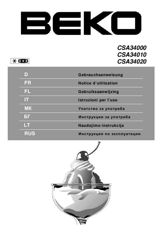 Guide utilisation  BEKO CSA34000  de la marque BEKO