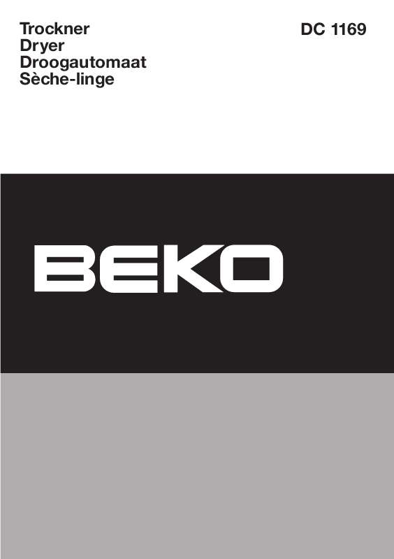 Guide utilisation BEKO DC 1169 de la marque BEKO