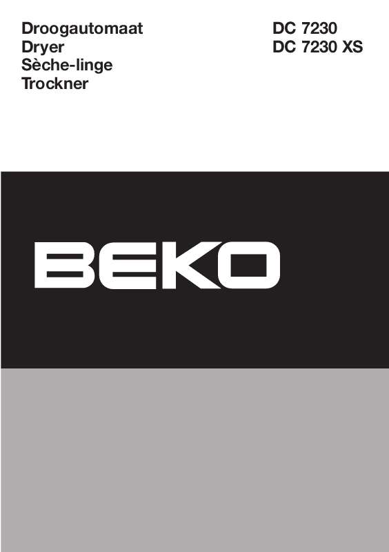 Guide utilisation BEKO DC 7230 XS de la marque BEKO