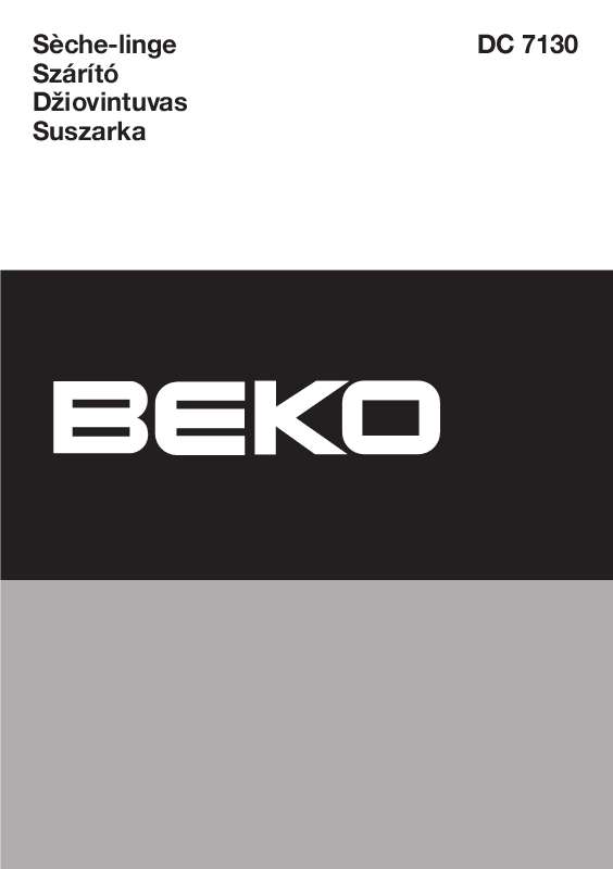 Guide utilisation BEKO DC7130 & DC 7130 de la marque BEKO