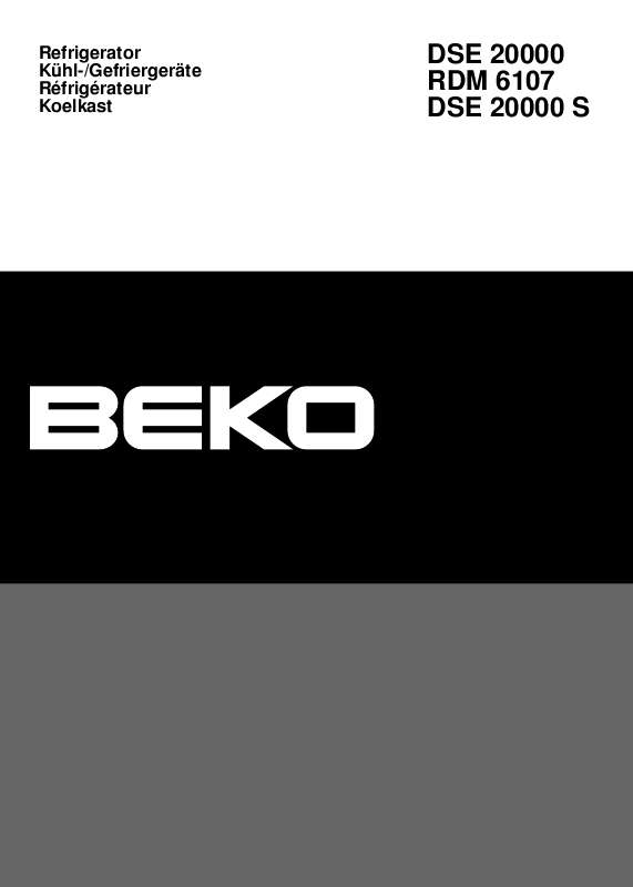 Guide utilisation BEKO DSE 20000 de la marque BEKO