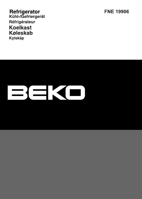 Guide utilisation BEKO FNE 19906 de la marque BEKO