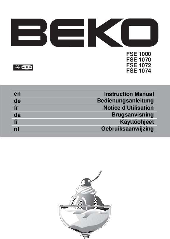 Guide utilisation BEKO FSE 1072  - ANNEXE 841 de la marque BEKO