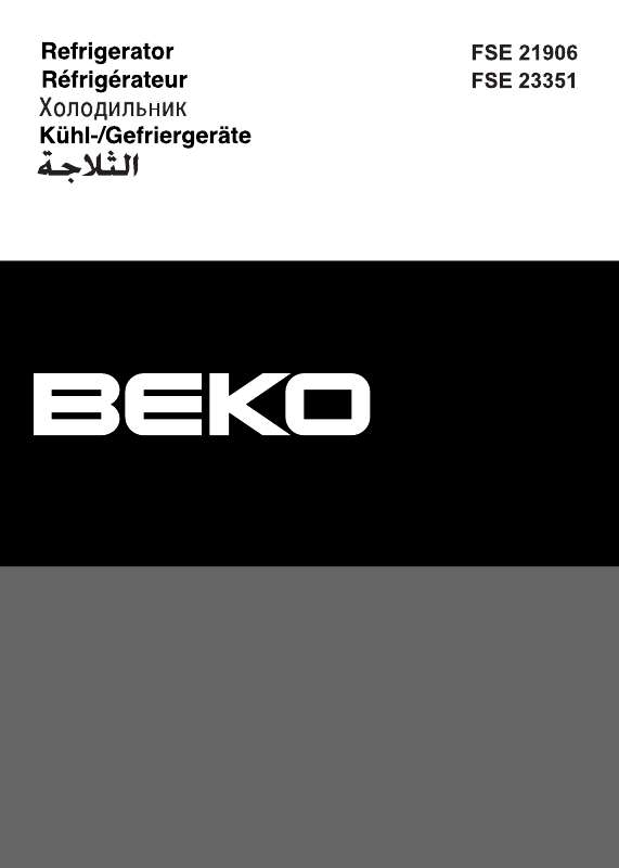 Guide utilisation BEKO FSE 21906 de la marque BEKO