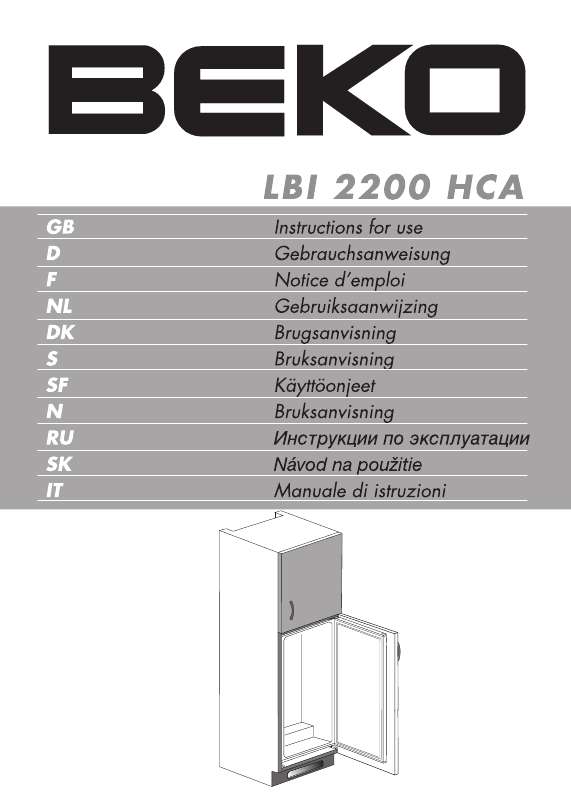 Guide utilisation  BEKO LBI 2200 HCA  de la marque BEKO