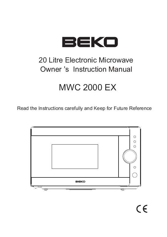 Guide utilisation BEKO MWC 2000 EX de la marque BEKO
