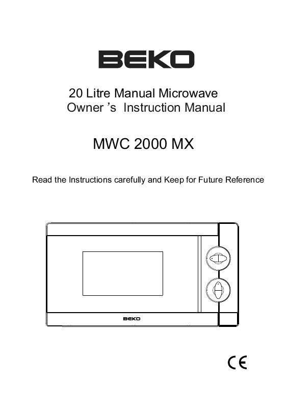 Guide utilisation BEKO MWC 2000 MX de la marque BEKO