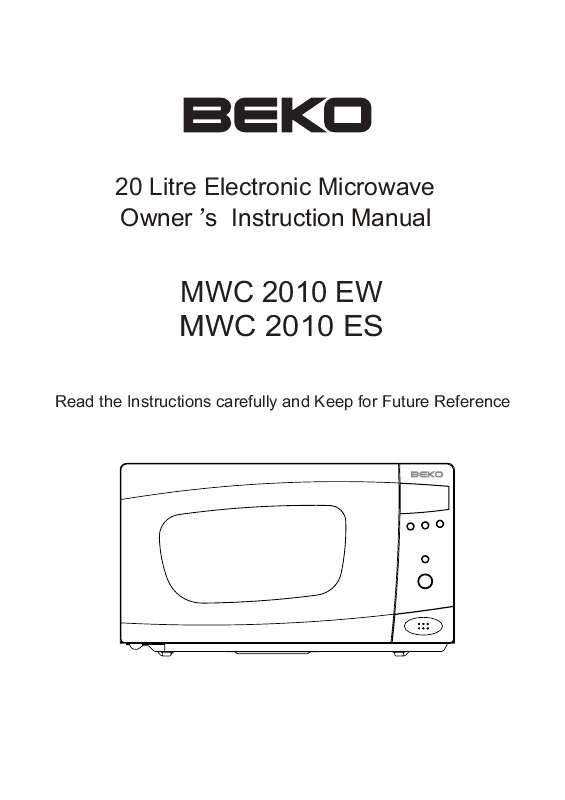 Guide utilisation BEKO MWC 2010 ES de la marque BEKO