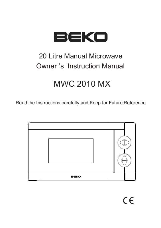 Guide utilisation BEKO MWC 2010 MX de la marque BEKO