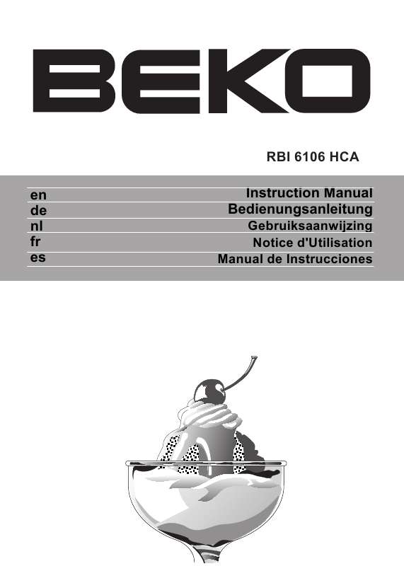 Guide utilisation  BEKO RBI 6106 HCA  de la marque BEKO