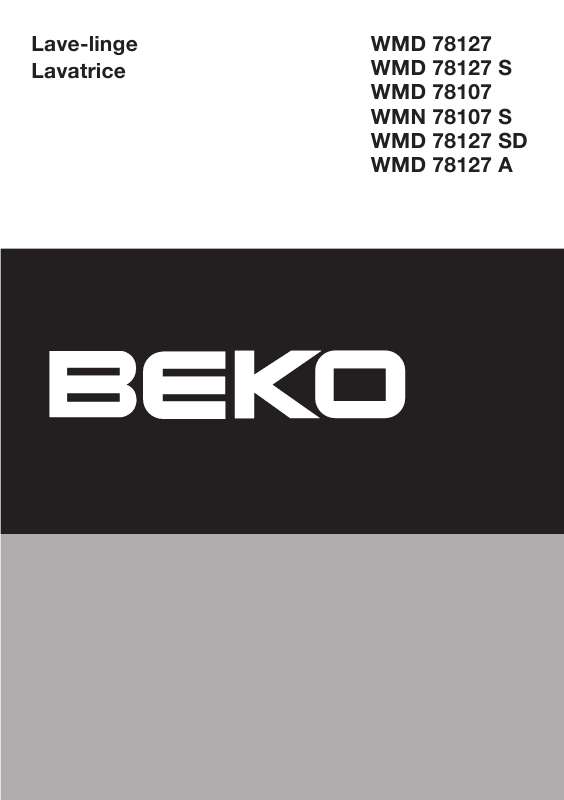 Guide utilisation BEKO WMD 78127 A de la marque BEKO