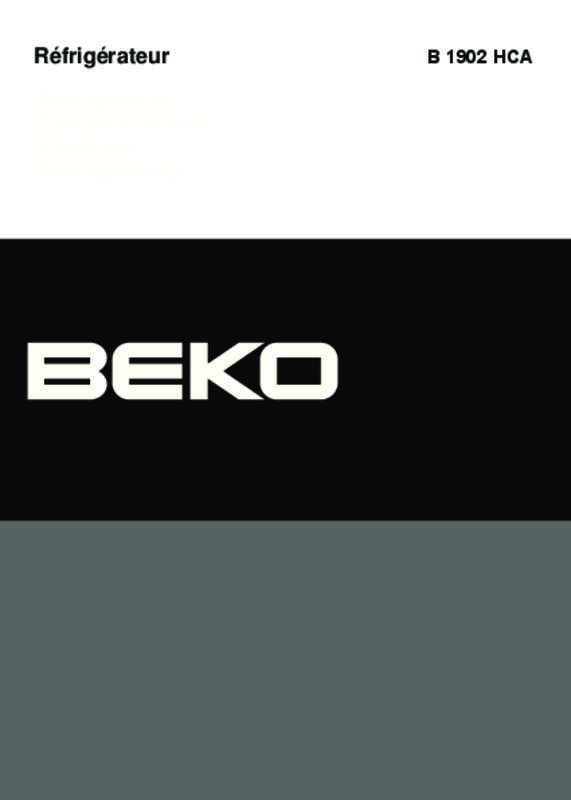 Guide utilisation BEKO B1902HCA de la marque BEKO