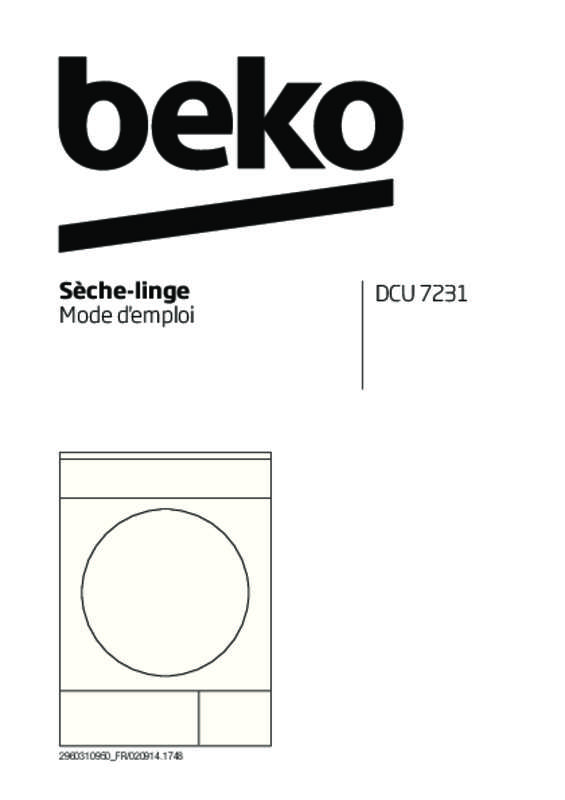 Guide utilisation BEKO DCU 7231 SPE de la marque BEKO