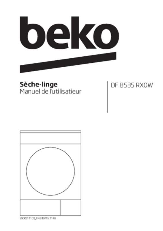 Guide utilisation BEKO DF8535RX0W de la marque BEKO