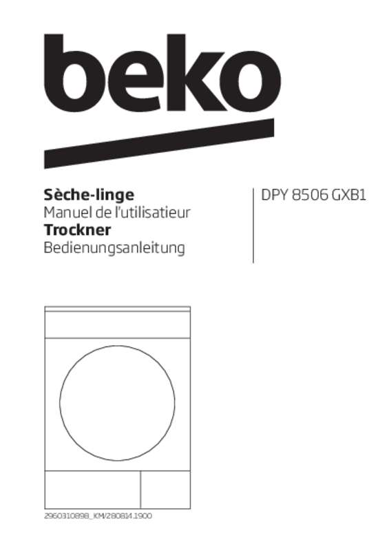 Guide utilisation BEKO DPY8506GX de la marque BEKO