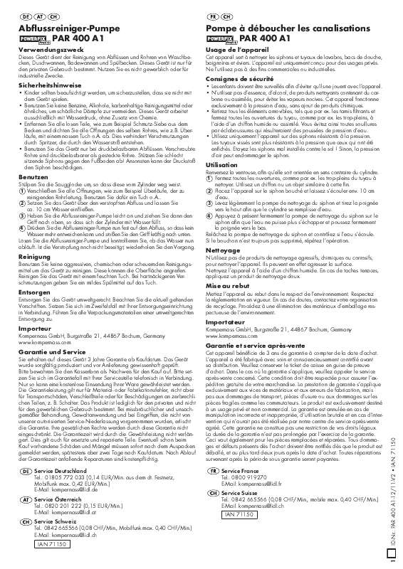 Guide utilisation  POWERFIX PAR 400 A1  de la marque POWERFIX