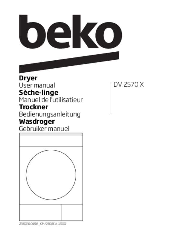 Guide utilisation BEKO DC 2570 de la marque BEKO