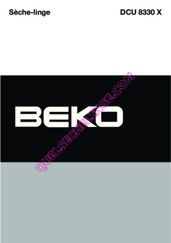 Guide utilisation BEKO DCU 8330 X de la marque BEKO