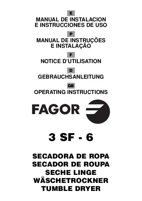 Guide utilisation FAGOR 3SF-6 de la marque FAGOR