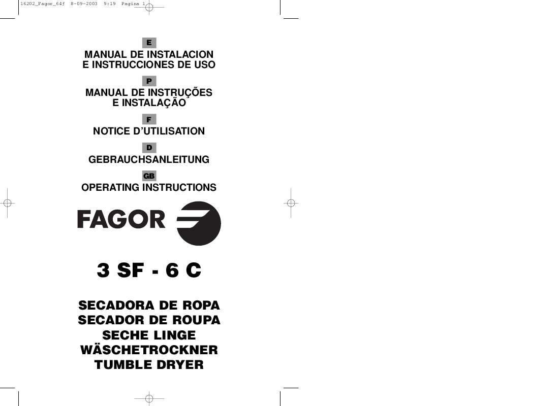 Guide utilisation  FAGOR 3SF-6C  de la marque FAGOR