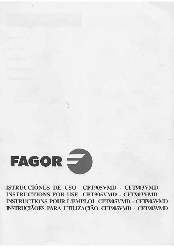 Guide utilisation  FAGOR CFT-905VMD  de la marque FAGOR