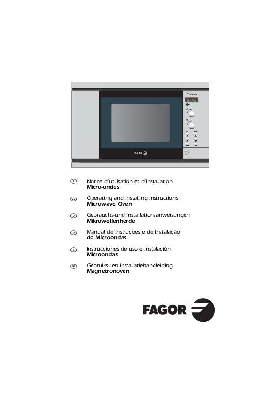 Guide utilisation FAGOR MW3-206 de la marque FAGOR