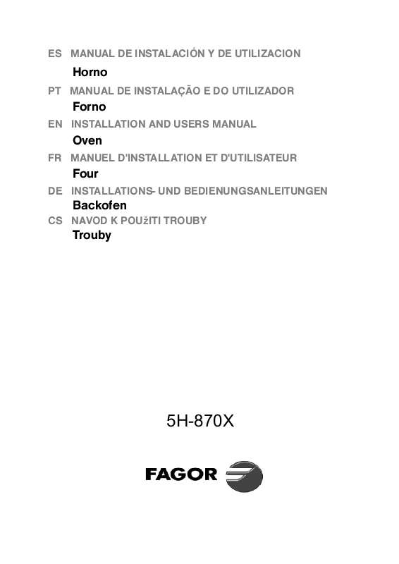 Guide utilisation FAGOR 5H-870X de la marque FAGOR