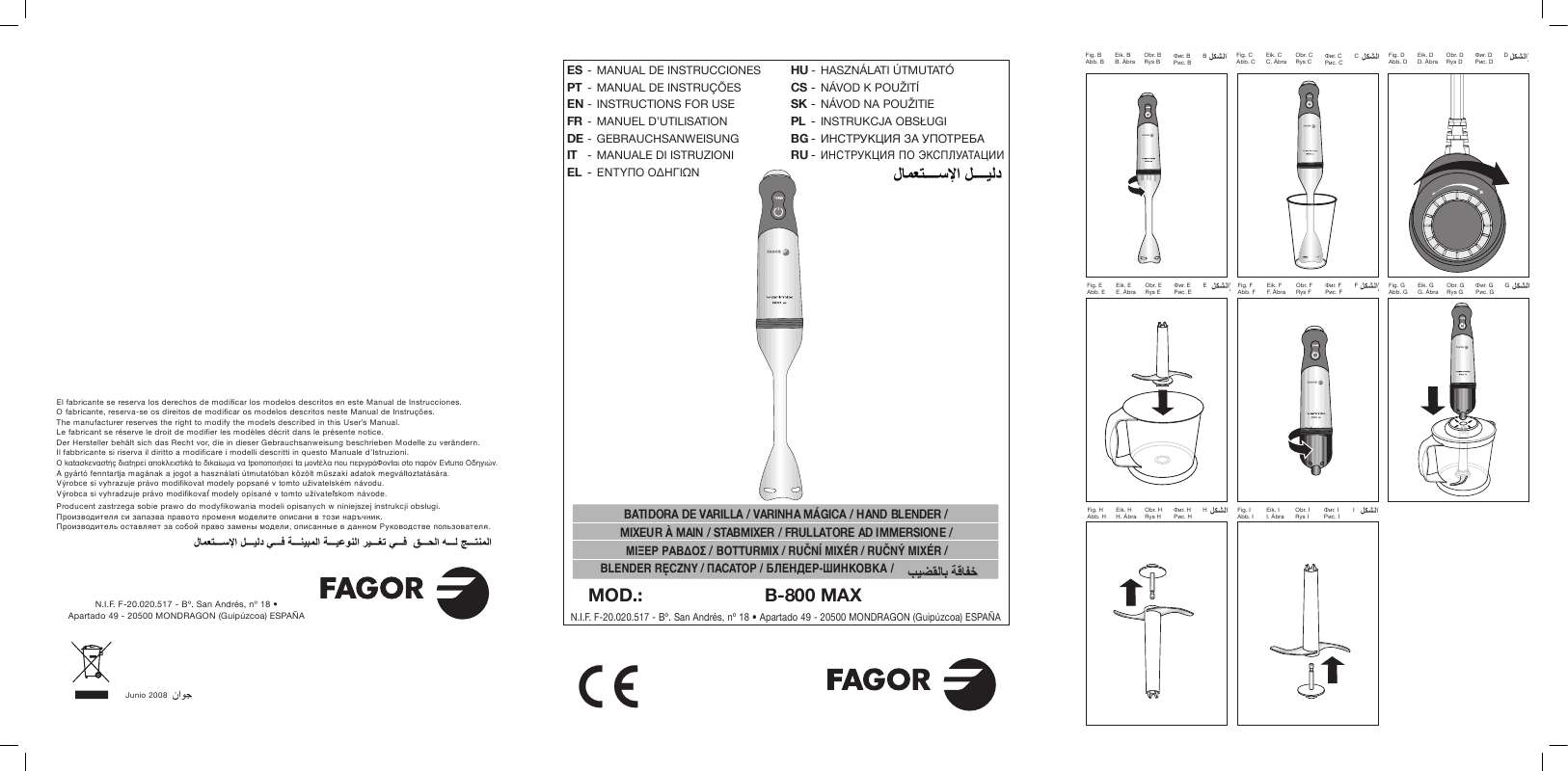 Guide utilisation  FAGOR B-800 MAX  de la marque FAGOR