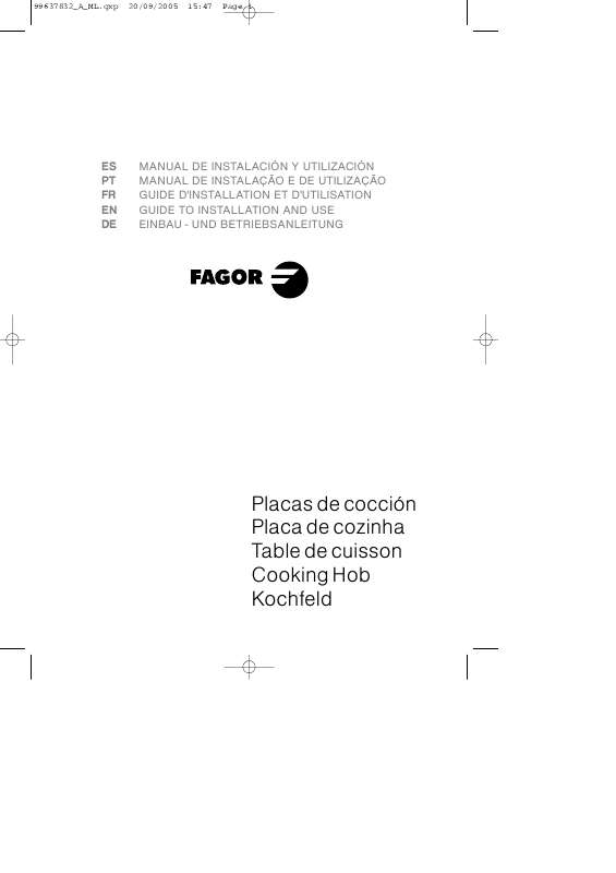 Guide utilisation  FAGOR COOKING HOB  de la marque FAGOR