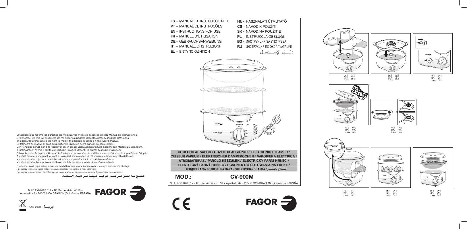 Guide utilisation  FAGOR CV 900M  de la marque FAGOR