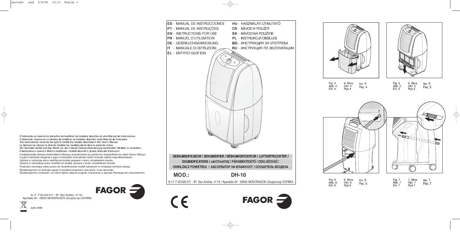 Guide utilisation  FAGOR DH-10  de la marque FAGOR