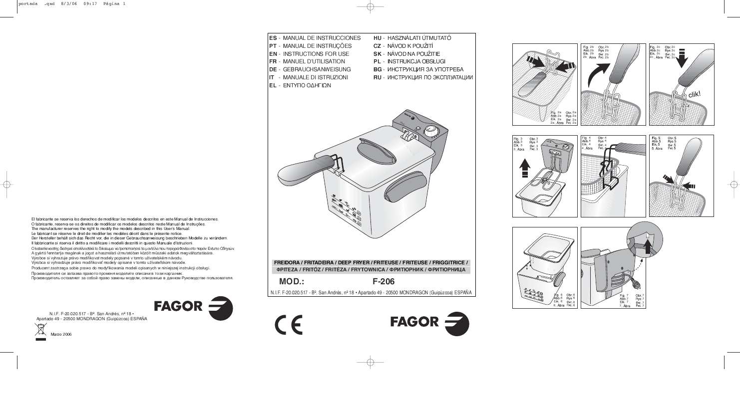 Guide utilisation  FAGOR F-206  de la marque FAGOR