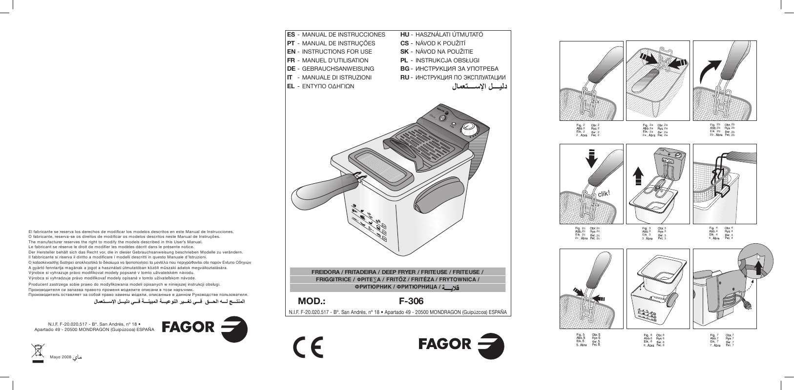 Guide utilisation  FAGOR F-306  de la marque FAGOR
