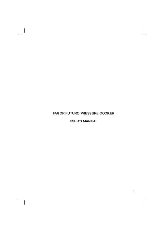 Guide utilisation  FAGOR FUTURO PRESSURE COOKER  de la marque FAGOR