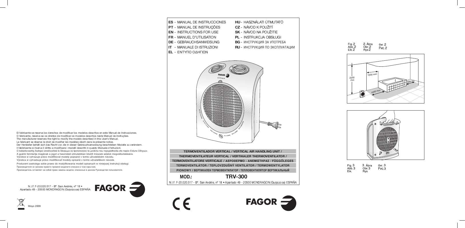 Guide utilisation  FAGOR TRV-300  de la marque FAGOR