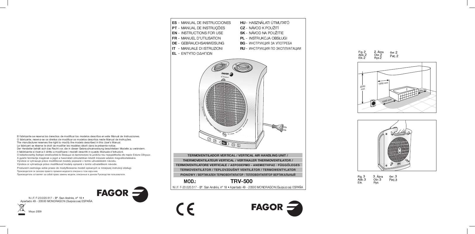 Guide utilisation  FAGOR TRV-500  de la marque FAGOR