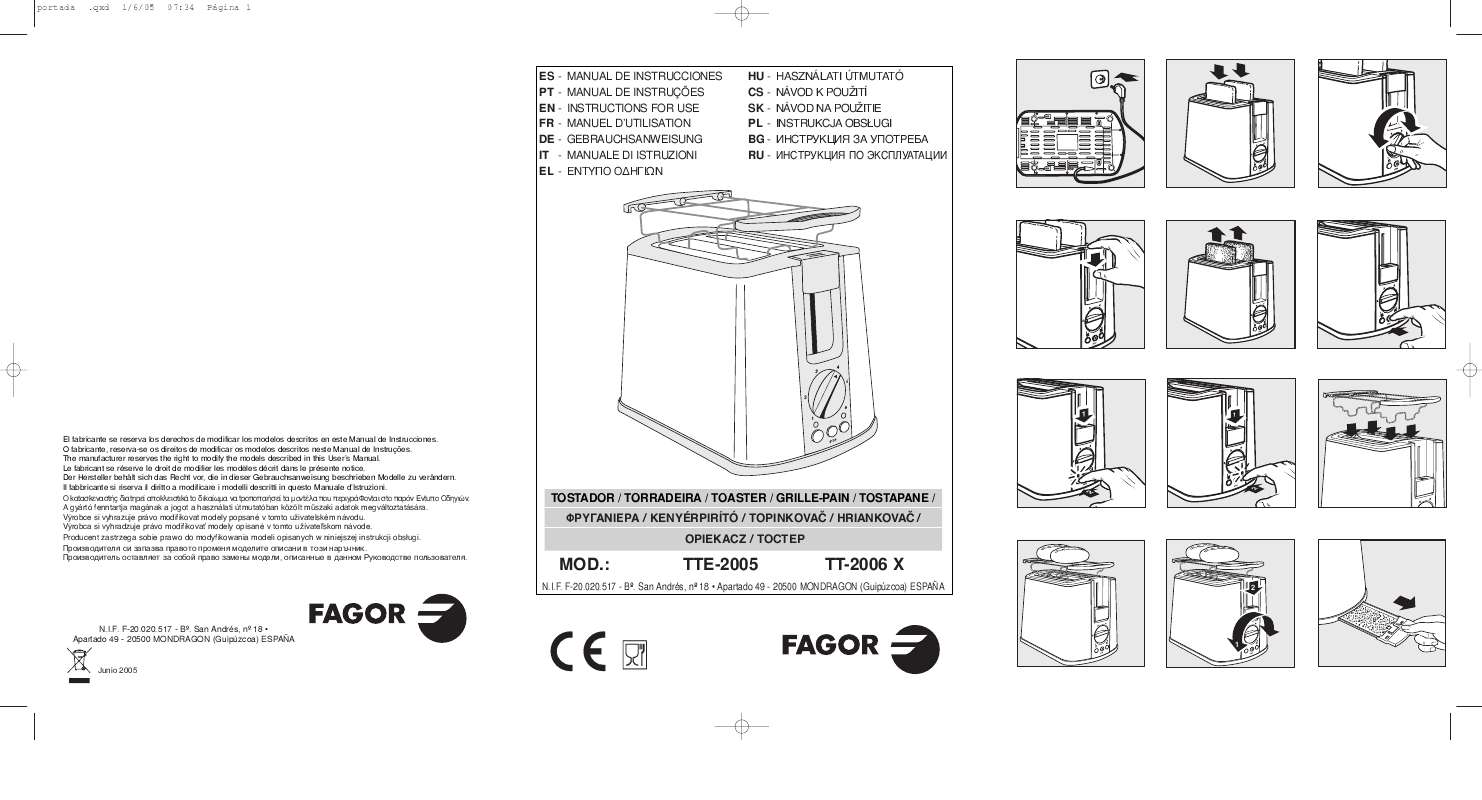 Guide utilisation  FAGOR TT-2006 X  de la marque FAGOR