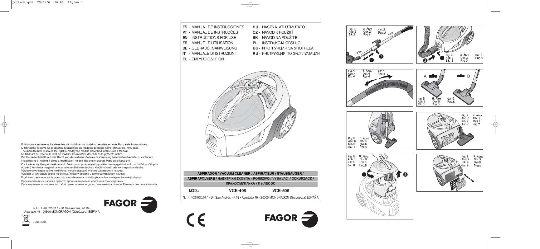Guide utilisation  FAGOR VCE-406  de la marque FAGOR